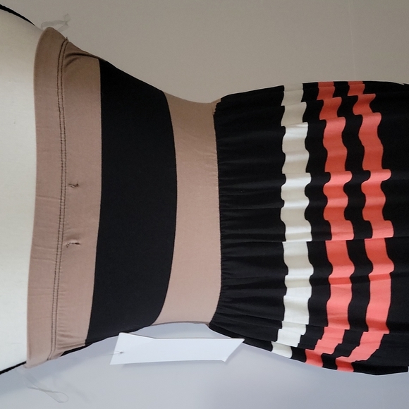 Honey and Rosie Black/Taupe Coral Strapless Maxi Dress - Picture 6 of 6